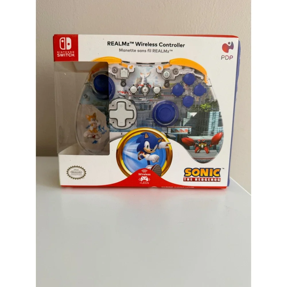 PDP REALMz Sonic Tails Wireless Controller Nintendo Switch Clear Blue NIB NWT